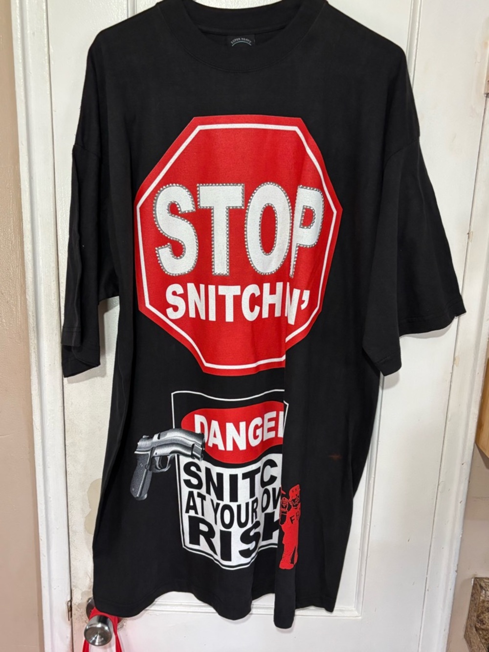 STOP SNITCHING T SHIRT MENS VINTAGE.